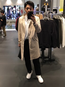 「UNIQLOU」｜「アイテム（ダウンジャケット/コート）」を使った、Kodaiさん（メンズ・172cm）の秋コーディネート