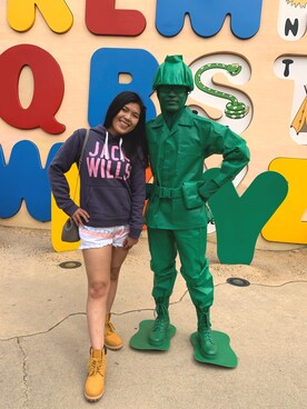 「Jack Willsのアイテム」を使った、Annie Annaさん（レディース・160cm）の冬コーディネート