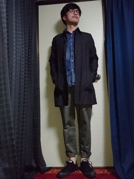 「アイテム（ステンカラーコート）」を使った、HIROさん（メンズ・164cm・30代）の春コーディネート