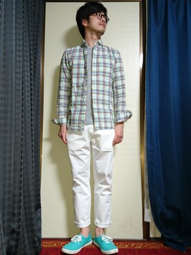 「DESIGNWORKS（デザインワークス）のアイテム（パンツ）」を使った、HIROさん（メンズ・164cm）の春コーディネート
