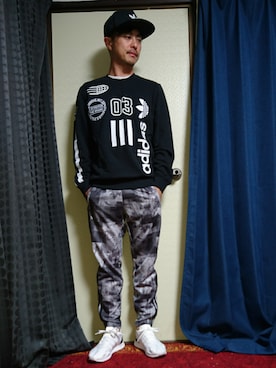 「adidas Originals（アディダスオリジナルス）のアイテム（キャップ）」を使った、HIROさん（メンズ・164cm）の秋コーディネート