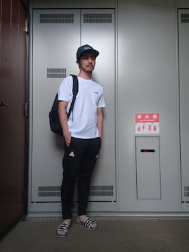 「adidas Originals（アディダスオリジナルス）のアイテム（サンダル）」を使った、HIROさん（メンズ・164cm）の夏コーディネート