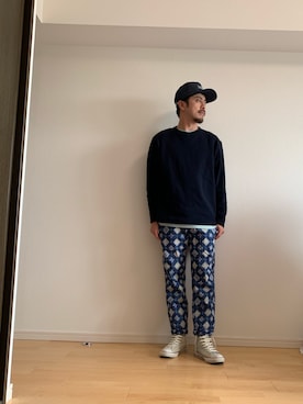 「コロナに負けない」｜「アイテム（キャップ）」を使った、HIROさん（メンズ・164cm）の春コーディネート