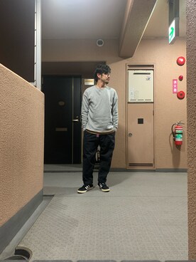 「NANO universe（ナノユニバース）のアイテム（スウェット）」を使った、HIROさん（メンズ・164cm）の秋コーディネート