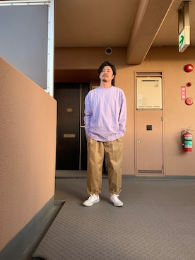 「H&M（エイチ・アンド・エム）のアイテム（Tシャツ/カットソー）」を使った、HIROさん（メンズ・164cm）の春コーディネート