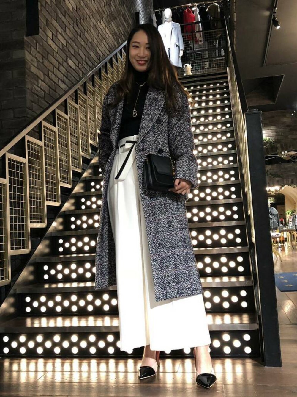 新品【LOVELESS】ヘリンボーンチェックダブルコート 新品】LOVELESS ヘリンボーンチェックダブルコート LOVELESS（ラブレス