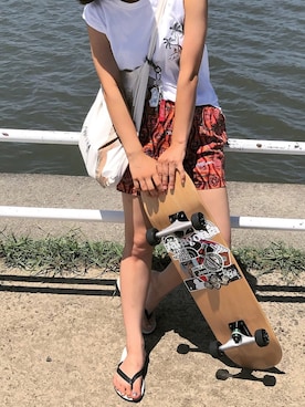 「havaianas（ハワイアナス）のアイテム（サンダル）」を使った、CHIHONさん（レディース・158cm）の夏コーディネート