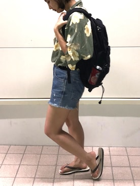 「havaianas（ハワイアナス）のアイテム（サンダル）」を使った、CHIHONさん（レディース・158cm）の夏コーディネート