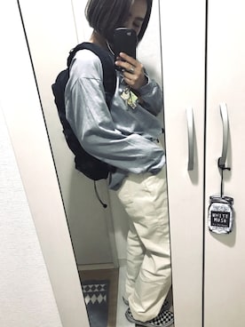 「ストリートカジュアル」｜「アイテム（スリッポン）」を使った、CHIHONさん（レディース・158cm）の春コーディネート