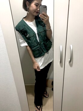 「havaianas（ハワイアナス）のアイテム（サンダル）」を使った、CHIHONさん（レディース・158cm）の夏コーディネート