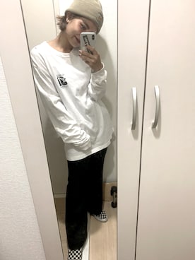 「ストレートデニム」｜「アイテム（スリッポン）」を使った、CHIHONさん（レディース・158cm）の夏コーディネート