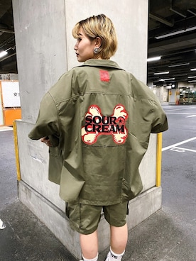「Sourcream（サワークリーム）のアイテム」を使った、CHIHONさん（レディース・158cm）の夏コーディネート