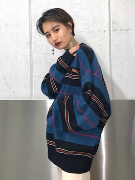 「ストリート女子」｜「アイテム（スラックス）」を使った、CHIHONさん（レディース・158cm）の冬コーディネート