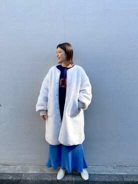 「Omekashi（オメカシ）のアイテム（その他アウター）」を使った、hazukinoさん（レディース・155cm）の秋コーディネート