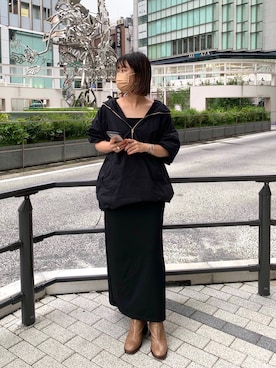 「秋トレンド2021」｜「アイテム（マウンテンパーカー）」を使った、hazukinoさん（レディース・155cm）の秋コーディネート