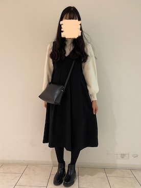 「アーバンリサーチ」｜「アイテム（ジャンパースカート）」を使った、miさん（レディース・164cm）の冬コーディネート