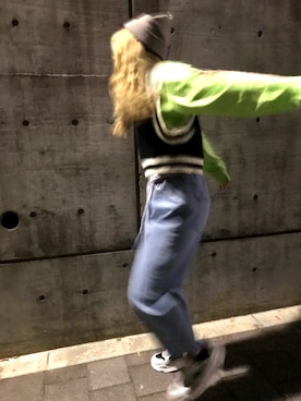 「アパレルスタッフ」｜「アイテム（ニットキャップ/ビーニー）」を使った、藹李さん（レディース・157cm）の春コーディネート
