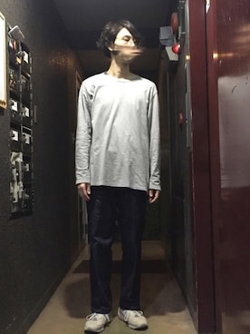 「slowgun（スロウガン）のアイテム」を使った、みらろまさん（メンズ・183cm）の秋コーディネート