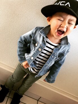 「RVCA（ルーカ）のアイテム」を使った、chan0412さん（キッズ・90cm）の春コーディネート