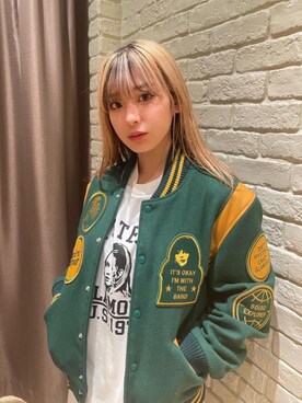 「ロンt」｜「アイテム（ジャケット/アウター）」を使った、SORAさん（レディース・158cm）の秋コーディネート