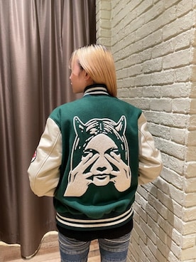 「でにむ」｜「アイテム（スタジャン）」を使った、SORAさん（レディース・158cm）の冬コーディネート