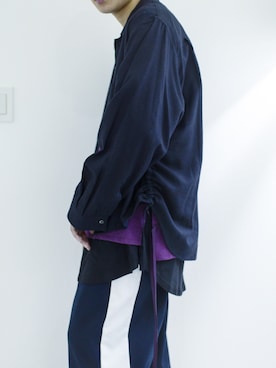 「THEE（シー）のアイテム（スラックス）」を使った、SEIGAさん（メンズ・175cm）の秋コーディネート