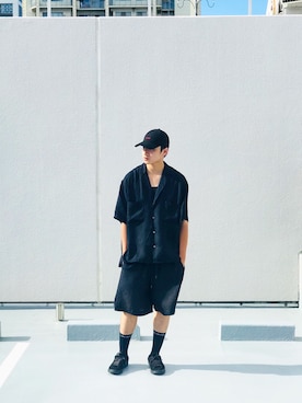 「URU（ウル）のアイテム（パンツ）」を使った、SEIGAさん（メンズ・175cm）の夏コーディネート