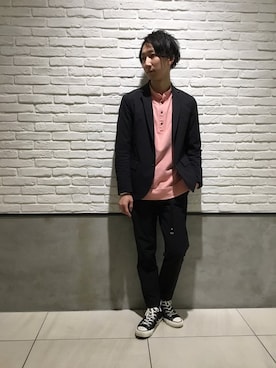 「CHUMS（チャムス）のアイテム（スウェット）」を使った、shibataさん（メンズ・167cm）の春コーディネート