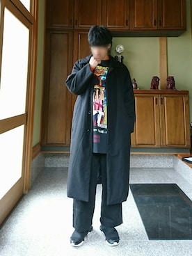 「my beautiful landlet（マイビューティフルランドレット）のアイテム（ステンカラーコート）」を使った、Yさん（メンズ・170cm）の冬コーディネート
