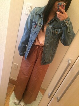 「Ungrid（アングリッド）のブリーチルーズデニムジャケット（デニムジャケット、ブルー系）」を使った、yumiさん（レディース・155cm）の春コーディネート