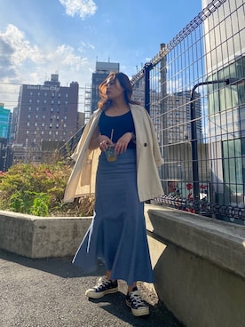 「アイテム（テーラードジャケット、ホワイト系）」を使った、𝐒𝐡𝐢𝐧𝐨さん（レディース・150cm）の春コーディネート