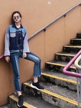 「Mo&Co.（モーアンドコー）のアイテム（パンツ）」を使った、陈tttt陈さん（レディース・162cm）の秋コーディネート