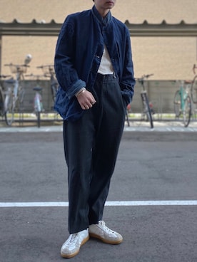 「コロナに負けない」｜「アイテム（ジャケット/アウター）」を使った、わーきさん（メンズ・173cm）の春コーディネート