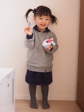 「アイテム（シャツワンピース）」を使った、ttssuumm＊*さん（キッズ・80cm）の冬コーディネート