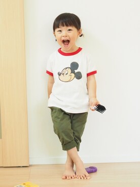 「ミッキー T」｜ttssuumm＊*さん（キッズ・90cm）の夏コーディネート