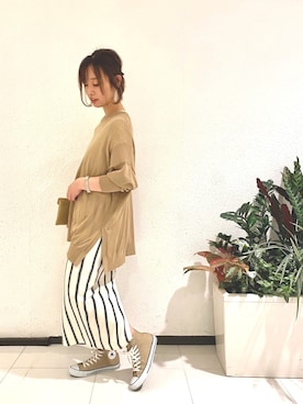 「FONCE（フォンセ）のアイテム」を使った、Yossyさん（レディース・163cm）の春コーディネート