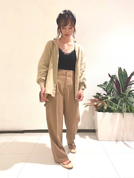 「FONCE（フォンセ）のアイテム」を使った、Yossyさん（レディース・163cm）の春コーディネート