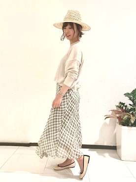 「FONCE（フォンセ）のアイテム」を使った、Yossyさん（レディース・163cm）の春コーディネート