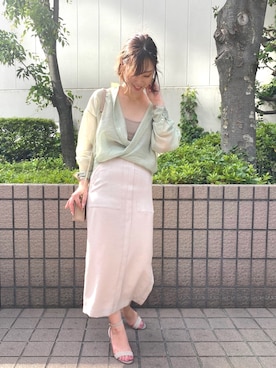 「PICHE ABAHOUSE（ピシェ アバハウス）のアイテム」を使った、Yossyさん（レディース・163cm）の夏コーディネート