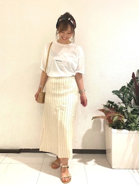 「TICCA（ティッカ）のアイテム」を使った、Yossyさん（レディース・163cm）の夏コーディネート