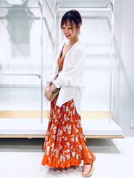 「eness（エネス）のアイテム」を使った、Yossyさん（レディース・163cm）の夏コーディネート