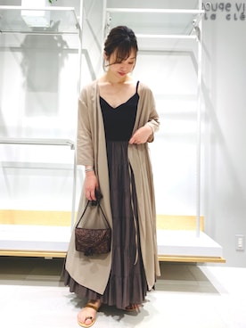 「リゾートスタイル」｜「アイテム（その他アウター）」を使った、Yossyさん（レディース・163cm）の夏コーディネート