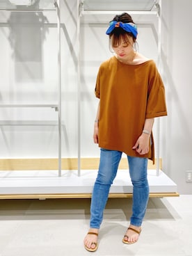 「eness（エネス）のアイテム」を使った、Yossyさん（レディース・163cm）の夏コーディネート