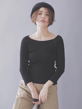 「INFIELDER DESIGN（インフィールダーデザイン）のアイテム（ハンチング/ベレー帽）」を使った、鶴田真梨さん（レディース・170cm）の春コーディネート
