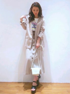 「FREE'S MART（フリーズマート）のアイテム（ノーカラージャケット）」を使った、akaneさん（レディース・164cm）の春コーディネート