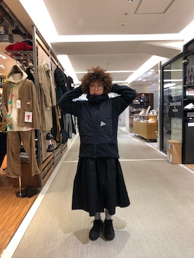 「and wander（アンドワンダー）のアイテム（ジャケット/アウター）」を使った、高安さん（レディース・153cm）の秋コーディネート