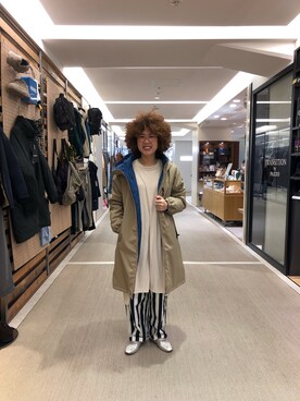 「MANASTASH（マナスタッシュ）のアイテム（その他アウター）」を使った、高安さん（レディース・153cm）の秋コーディネート
