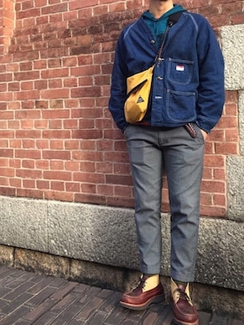 「AWESOME LIFE（オウサムライフ）のアイテム」を使った、Sandy Comesさん（メンズ・173cm）の冬コーディネート