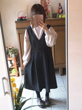 「INGNI（イング）のアイテム（オールインワン・サロペット）」を使った、りおさん（レディース・147cm）の春コーディネート