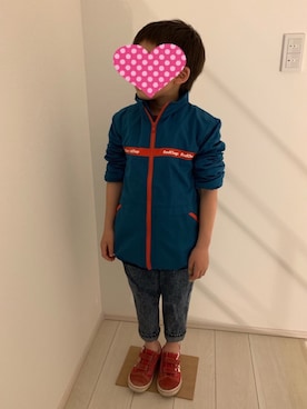 「RADCHAP（ラッドチャップ）のアイテム（ナイロンジャケット）」を使った、aoooooh!!さん（キッズ・125cm）の春コーディネート